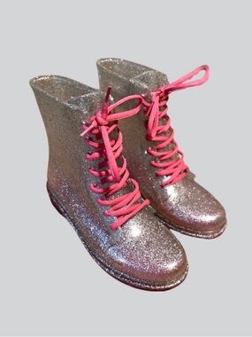 Wonder Nation Clear Sparkle Lace-Up Rain Boot